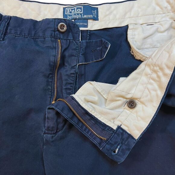 Polo Ralph Lauren Shorts Mens 40  Relaxed Classic Cotton Preppy Navy Blue Chinos - Picture 10 of 16